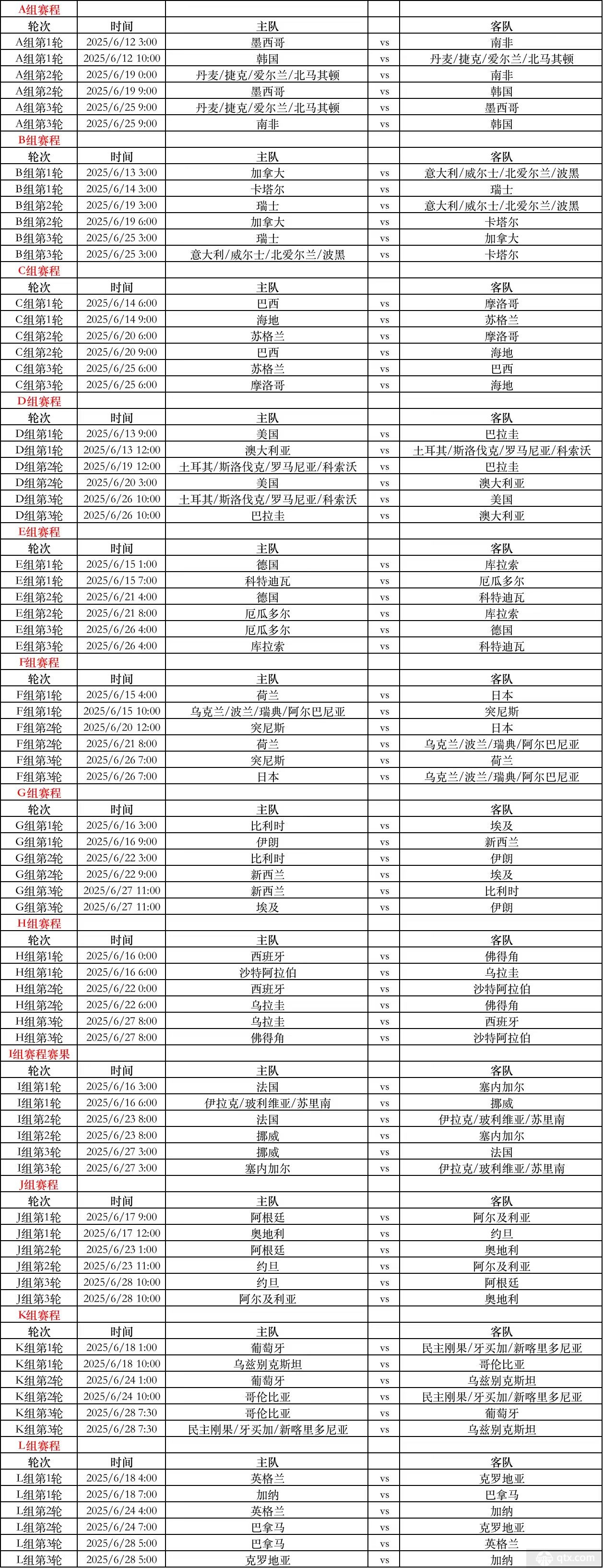 2026年世界杯直播时间公布！小组赛到决赛赛程全知道