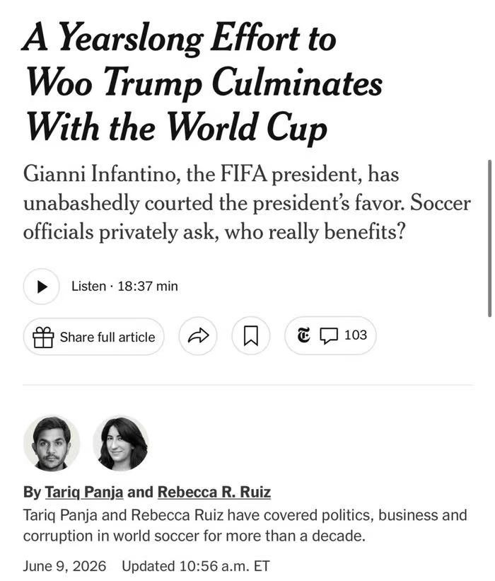 2026年美加墨世界杯签证问题_world cup 2026_因凡蒂诺与特朗普关系